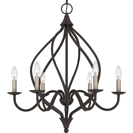 Quoizel 6 Light 25" Wide Taper Candle Style Chandelier Old Bronze