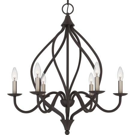 Quoizel 6 Light 25" Wide Taper Candle Style Chandelier Old Bronze
