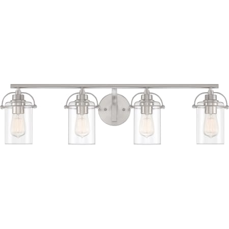 Quoizel Emerson 4 Light 34" Wide Bathroom Vanity Light Brushed Nickel