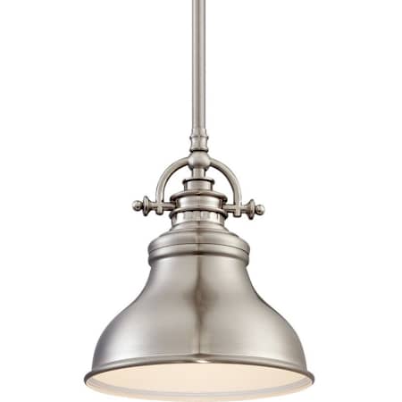 Quoizel Emery Single Light 8" Wide Mini Pendant with Metal Warehouse Shade Brushed Nickel