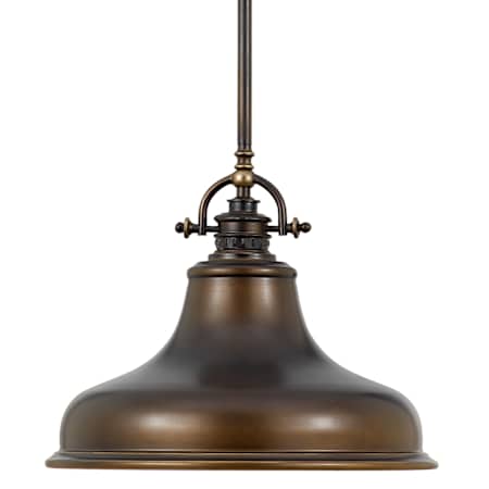 Quoizel Emery Single Light 13-1/2" Wide Pendant / Semi-Flush Ceiling Fixture with Metal Warehouse Shade Palladian Bronze