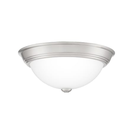 Quoizel Erwin 2 Light 13" Wide Flush Mount Bowl Ceiling Fixture with Frosted Glass Shade Brushed Nickel