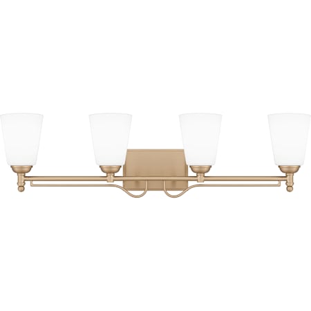 Quoizel Esther 4 Light 32" Wide Vanity Light Bronze Gold