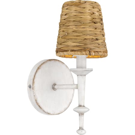 Quoizel Flannery 12" Tall Wall Sconce with Natural Seagrass Shade Antique White