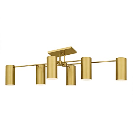 Quoizel Foreland 6 Light 50" Wide Semi-Flush Linear Ceiling Fixture / Converts to Pendant Brushed Gold