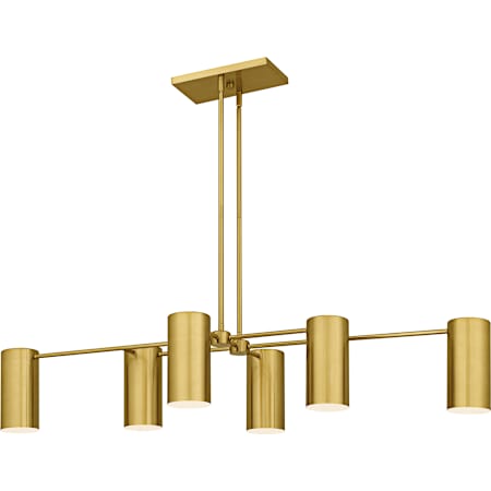 Quoizel Foreland 6 Light 50" Wide Linear Chandelier Brushed Gold