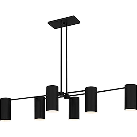 Quoizel Foreland 6 Light 50" Wide Linear Chandelier Matte Black