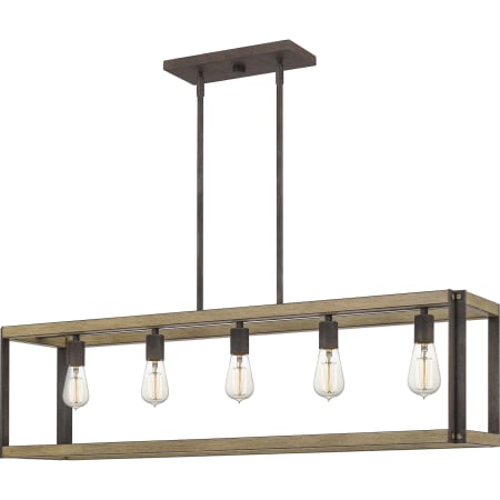 Quoizel Finn 5 Light 42" Wide Linear Chandelier Rustic Black