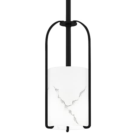Quoizel Fairbanks 5" Wide Mini Pendant with Alabaster Glass Shade Matte Black