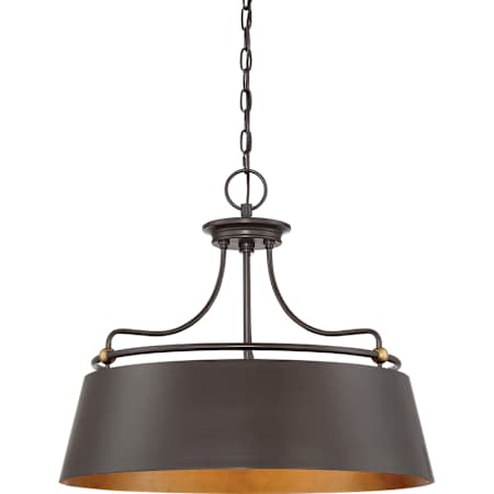Quoizel Fairview 4 Light 24" Wide Drum Chandelier with a Metal Shade Western Bronze