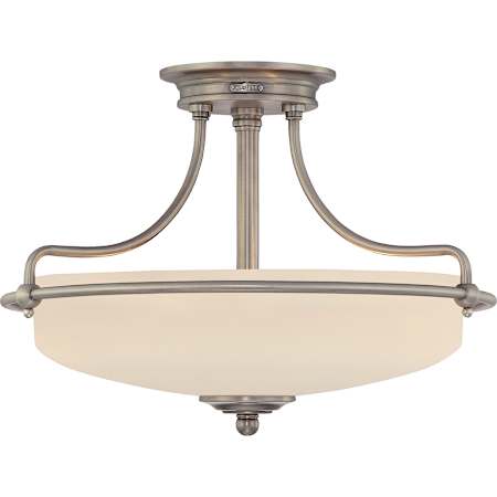 Quoizel Griffin 3 Light 17" Wide Semi-Flush Mount Ceiling Fixture Antique Nickel