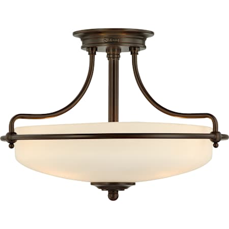 Quoizel Griffin 3 Light 17" Wide Semi-Flush Mount Ceiling Fixture Palladian Bronze