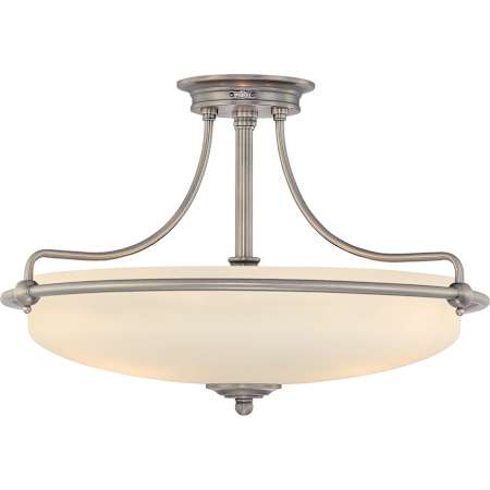 Quoizel Griffin 4 Light 21" Wide Semi-Flush Mount Ceiling Fixture Antique Nickel
