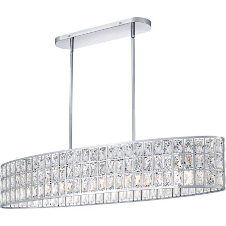 Quoizel Gibson 5 Light 42" Wide Crystal Linear Chandelier Polished Chrome