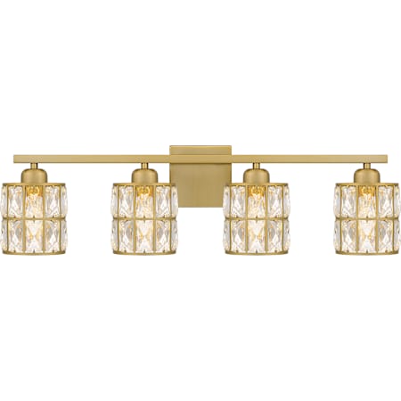 Quoizel Gibson 4 Light 30" Wide Bathroom Vanity Light Aged Brass