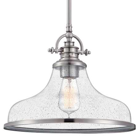 Quoizel Grant 14" Wide Pendant / Semi-Flush Ceiling Fixture Brushed Nickel