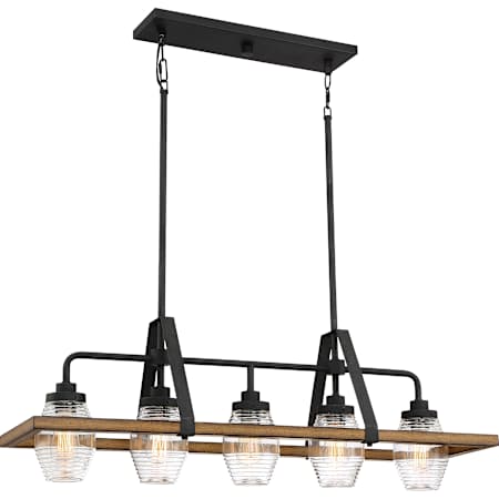 Quoizel Guilford 5 Light 40" Wide Linear Chandelier Grey Ash