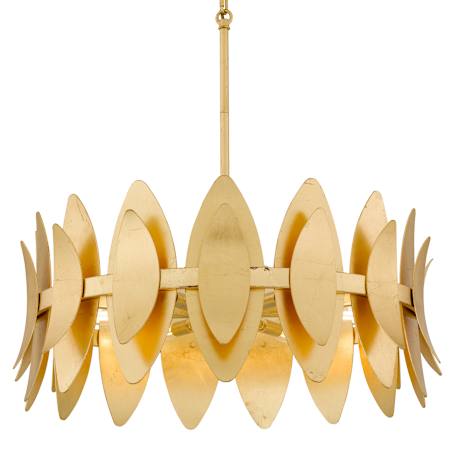 Quoizel Hayley 6 Light 28" Wide Abstract Pendant Gold Leaf