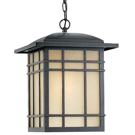 Quoizel Hillcrest 1 Light 13" Wide Outdoor Pendant Lantern with Opaque Linen Glass Imperial Bronze