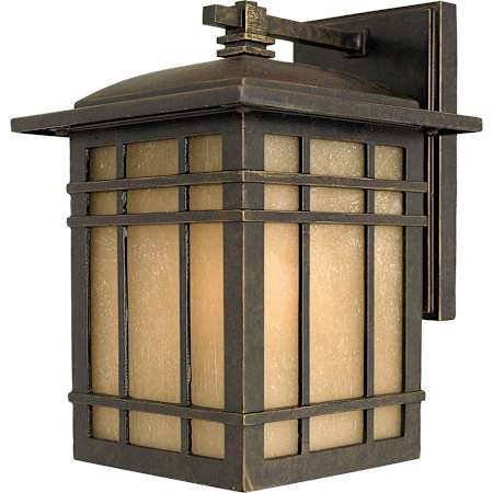 Quoizel Hillcrest 1 Light 10" Tall Outdoor Wall Sconce with Opaque Linen or Clear Water Glass Imperial Bronze