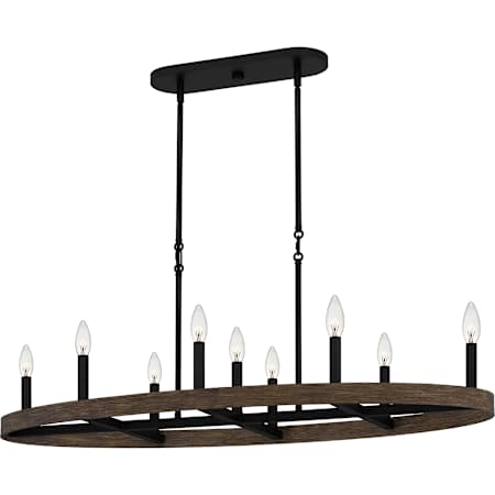 Quoizel Hendrix 9 Light 42" Wide Taper Candle Linear Pendant Matte Black