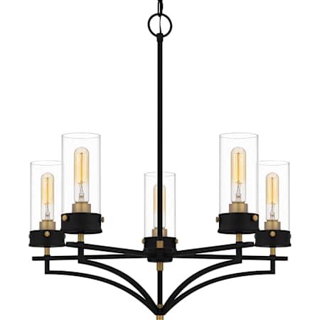 Quoizel Hillside 5 Light 27" Wide Chandelier Matte Black