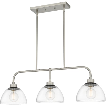 Quoizel 3 Light 36" Wide Linear Chandelier Brushed Nickel