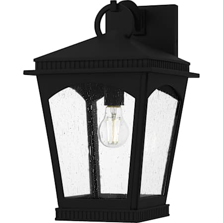 Quoizel Huck 17" Tall Outdoor Wall Sconce with Seedy Glass Shade Earth Black