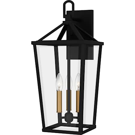 Quoizel Hull 3 Light 22" Tall Outdoor Wall Sconce Matte Black