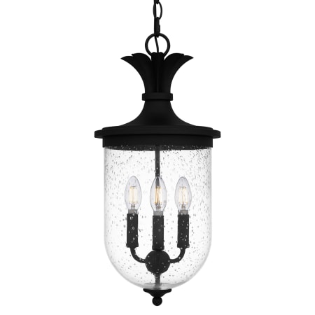 Quoizel Havana 3 Light 10" Wide Taper Candle Mini Pendant with Seedy Glass Shade Earth Black