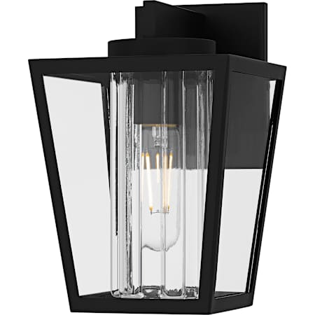 Quoizel Jett 10" Tall Outdoor Wall Sconce with Clear Glass Shade Matte Black
