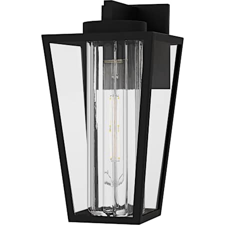 Quoizel Jett 14" Tall Outdoor Wall Sconce with Clear Glass Shade Matte Black