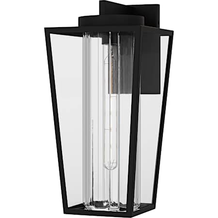 Quoizel Jett 18" Tall Outdoor Wall Sconce with Clear Glass Shade Matte Black