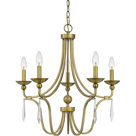 Quoizel Joules 5 Light 25" Wide Chandelier Aged Brass