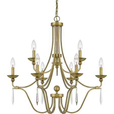 Quoizel Joules 9 Light 32" Wide Chandelier Aged Brass