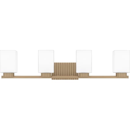 Quoizel Joyner 4 Light 32" Wide Bathroom Vanity Light with Etched Opal Shades Bronze Gold