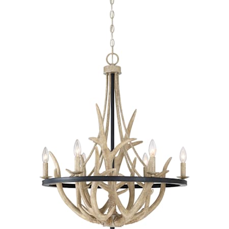 Quoizel Journey 6 Light 26-1/4" Wide Antler Chandelier Earth Black