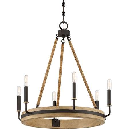 Quoizel Kearney 6 Light 26" Wide Ring Chandelier Western Bronze