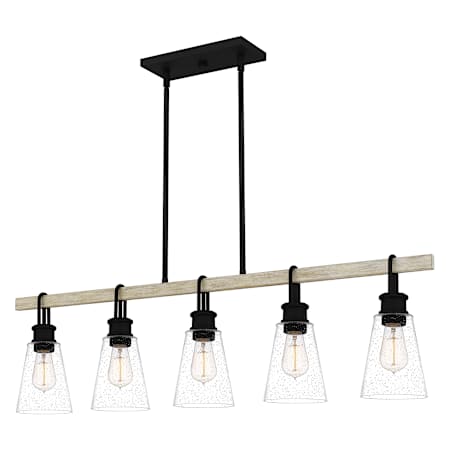 Quoizel Kingsbridge 5 Light 42" Wide Linear Chandelier Earth Black