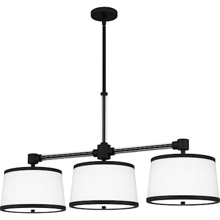 Quoizel Kylen 3 Light 42" Wide Linear Pendant Matte Black