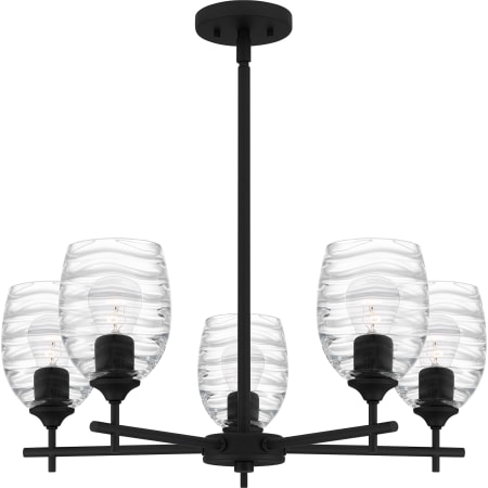 Quoizel Lucy 5 Light 25" Wide Chandelier with Optic Glass Shades Matte Black