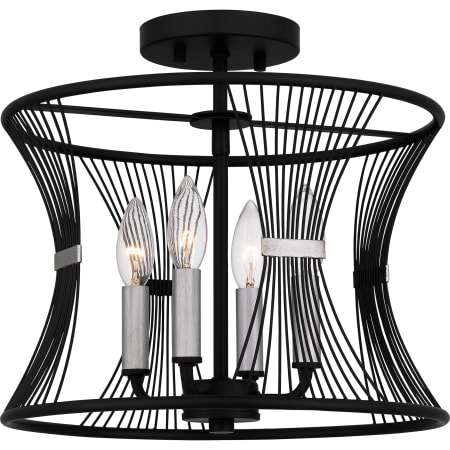 Quoizel Leiland 4 Light 14" Wide Semi-flush Ceiling Fixture Matte Black