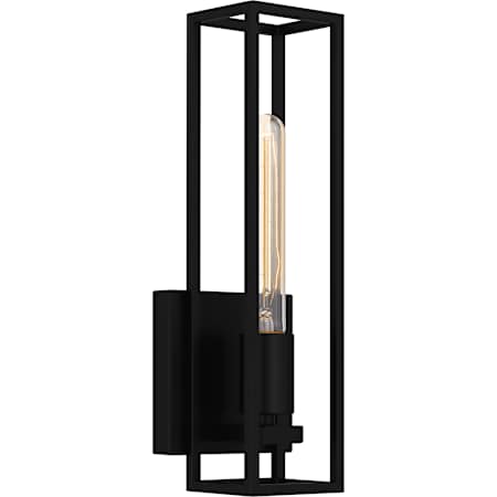 Quoizel Leighton Single Light 14" Tall Bathroom Sconce Matte Black