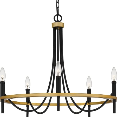 Quoizel 5 Light 26" Wide Taper Candle Style Chandelier Matte Black