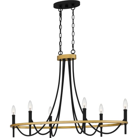 Quoizel 6 Light 36" Wide Taper Candle Style Chandelier Matte Black