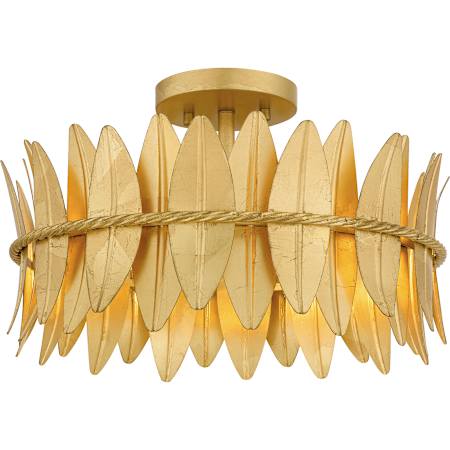 Quoizel Liza 3 Light 16" Wide Semi-Flush Drum Ceiling Fixture Gold Leaf
