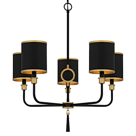 Quoizel Lockery 5 Light 27" Wide Chandelier Matte Black