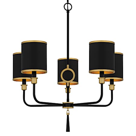 Quoizel Lockery 5 Light 27" Wide Chandelier Matte Black