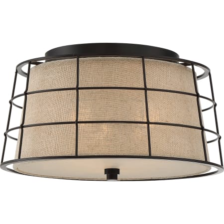 Quoizel Landings 3 Light 16" Wide Flush Mount Ceiling Fixture Mottled Cocoa