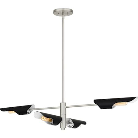 Quoizel Leoni 4 Light 44" Wide Linear Chandelier Brushed Nickel